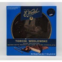E.Wedel Torcik Wedlowski Wafer W Peanut Filling in Dark Chocolate 250g.