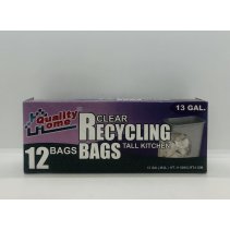 Quality Home Clear Recycling Bags Tall Kitchen 12bags