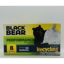 Black Bear Performance Plastic Recycling Clear 8 bags