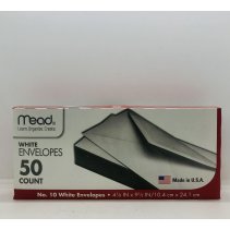 Mead White Envelopes 50 Count
