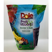 Dole Fruit & Veggie Blends Berries'n Kale Strawberry, Banana, Blueberry & Kale Frozen 907g