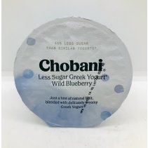 Chobani Less Sugar Greek Yogurt Wild Blueberry 150g.