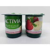 Activia lowfat Strawberry - banana yogurt 113g x 4