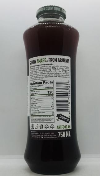 Sunny Amare Pomegranate Juice 750mL.