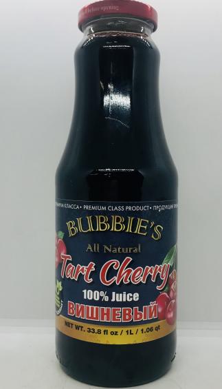 Bubbie's Tart Cherry 100% Juice 1L.