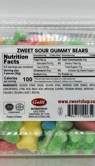 Zweet Gummies Sour Bears 285g.