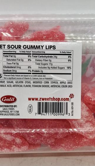 Zweet Gummies Sour Lips 285g.