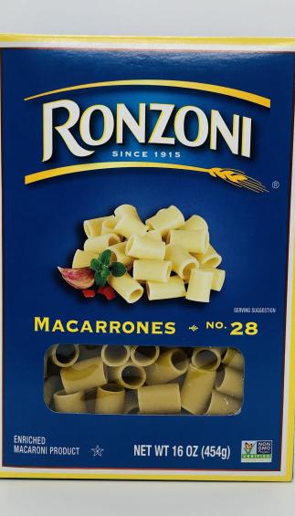 Ronzoni Macarrones no. 28 Macaroni (454g.)