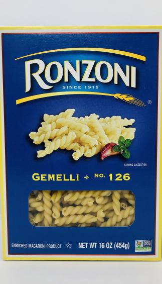 Ronzoni Gemelli no. 126 Macaroni (454g.)