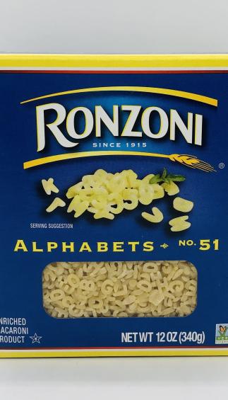 Ronzoni Alphabets Macaroni (340g.)