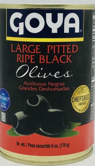 Goya Olives Large Pitted Ripe Black 170g