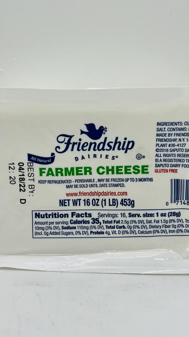 Friendship Farmer cheese1Lb (453g.)