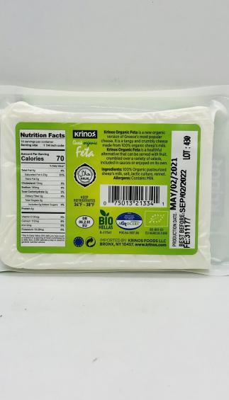 Krinos Greek Organic Feta 150g.