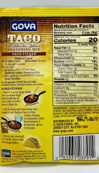 Goya Taco Mix 35g.