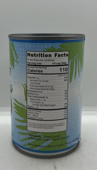 Brad's Organic Coconut Milk Unsweetened 400ml