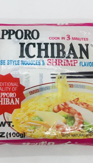 Sapporo ichiban Japanese style noodles & shrimp 100g.