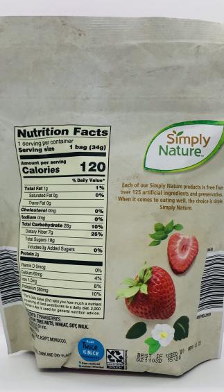 Simply nature Freeze dried Strawberries (34g.)