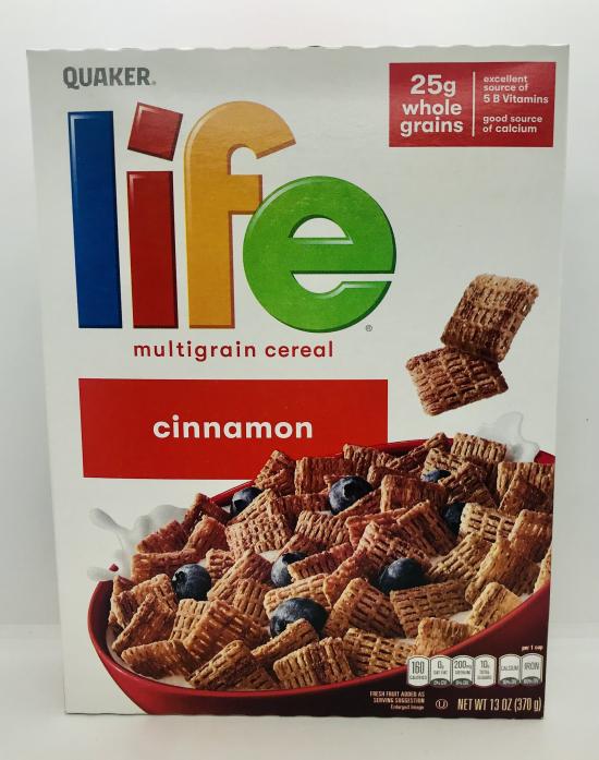 Quaker Life multigrain cereal cinnamon 370g.