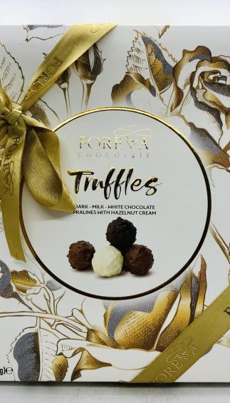 Foreva Dark-Milk-White Chocolate Pralines with Hazelnut Cream Truffles 240g