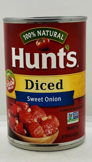 Hunts Diced Tomatoes Sweet Onion 411g.