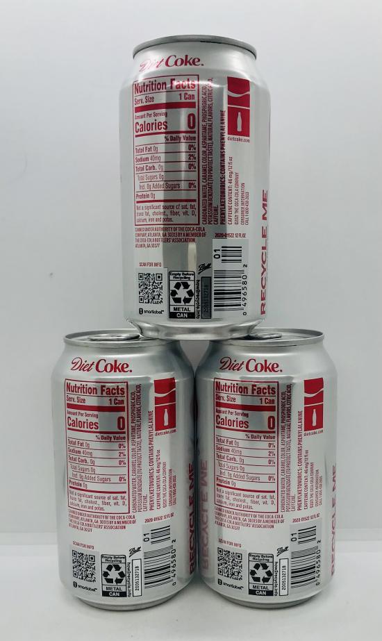 Coke diet 355mL. (12pack in box)