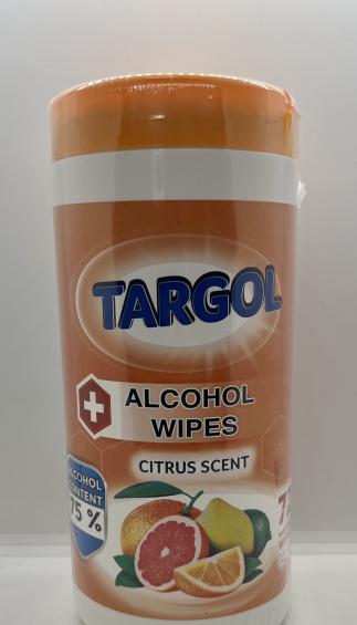 Targol Alcohol Wipes Citrus Scent 72 Sanitizing Wipes