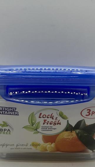 Lock & Fresh Airtight Sealed Lid Food Storage Container 3pcs