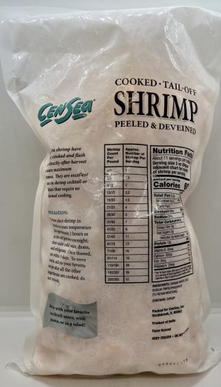 CenSea Cooked Tail-Off Shrimp Peeled & Deveined 908g