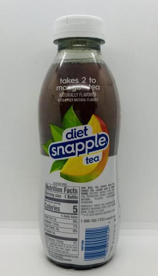 Snapple diet mango tea 473mL.