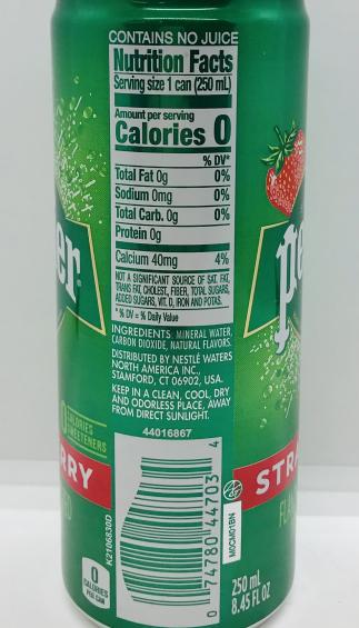 Perrier Pin Strawberry Mineral Water 250mL.