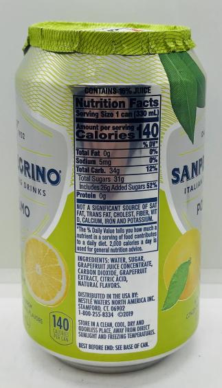 Sanpellegrino Grapefruit Beverage 330mL.