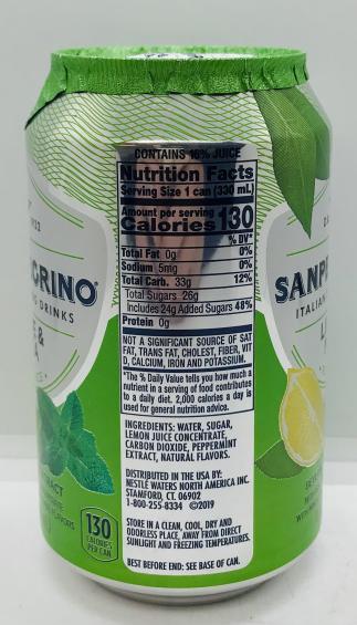 Sanpellegrino Lemon w. Mint Beverage 330mL.