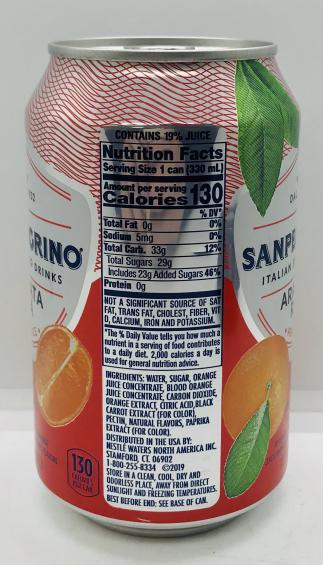 Sanpellegrino Blood Orange Beverage 330mL.