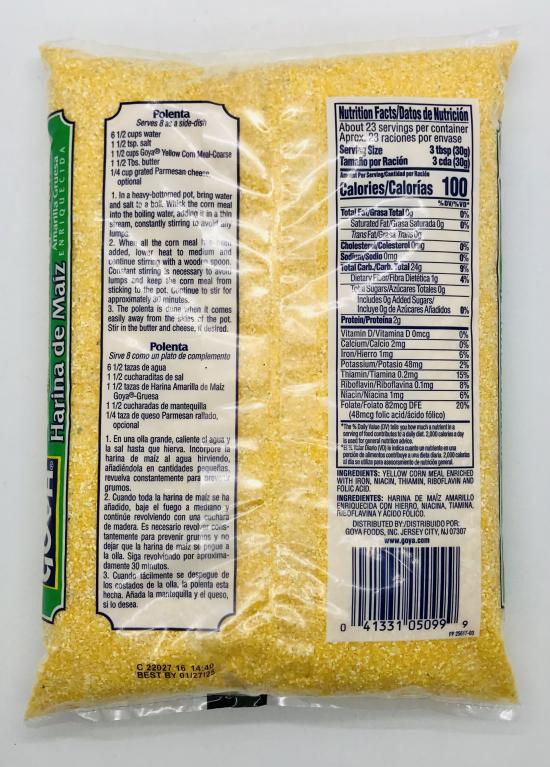 Goya Corn Meal Coarse Yellow  680g.