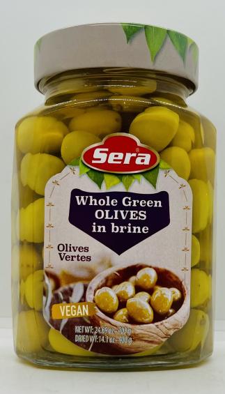 Sera Whole Green Olives in Brine 700g.