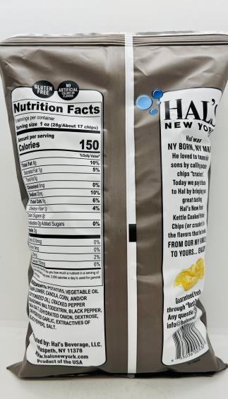 Hal's Sea Salt & Cracked Pepper Chips 141g.