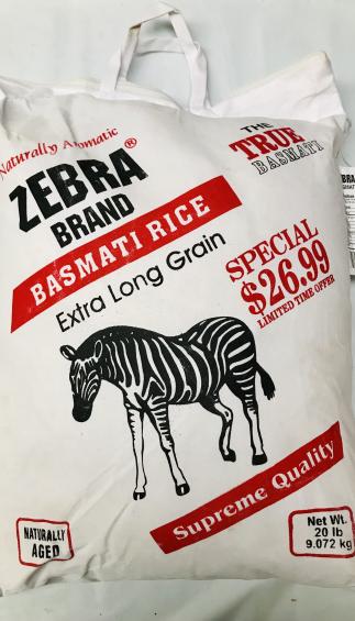 Zebra Basmati Rice 20Lb