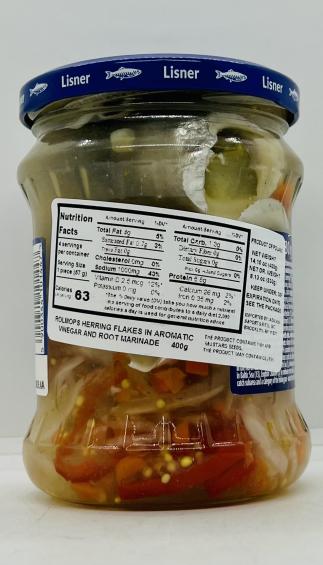 Lisner Rolmops Herring Flakes in Aromatic 400g.