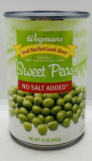 Wegmans Sweet Peas No Salt 425g.