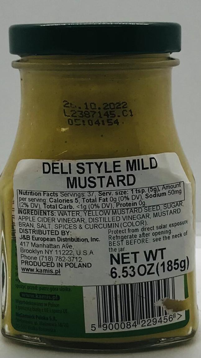 Kamis Deli Style Mild Mustard 185g