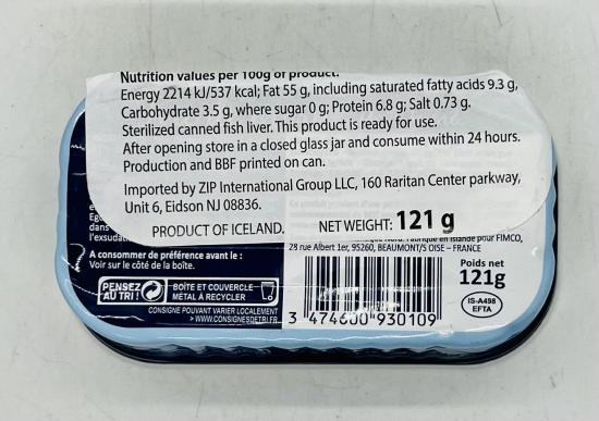 Canned Cod Liver w. Smoked Taste 121g.