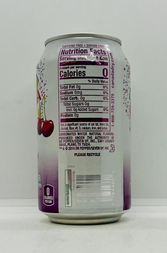 Canada Dry Black Cherry Seltzer Water 355Ml