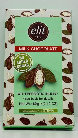 Elit Milk Chocolate w. Prebiotic Inulin 60g.