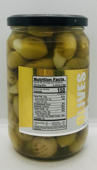 Royal Valley Grilled Green Olives Garlic 700g.