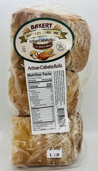 Bakery Artisan Ciabatta Rolls 510g.