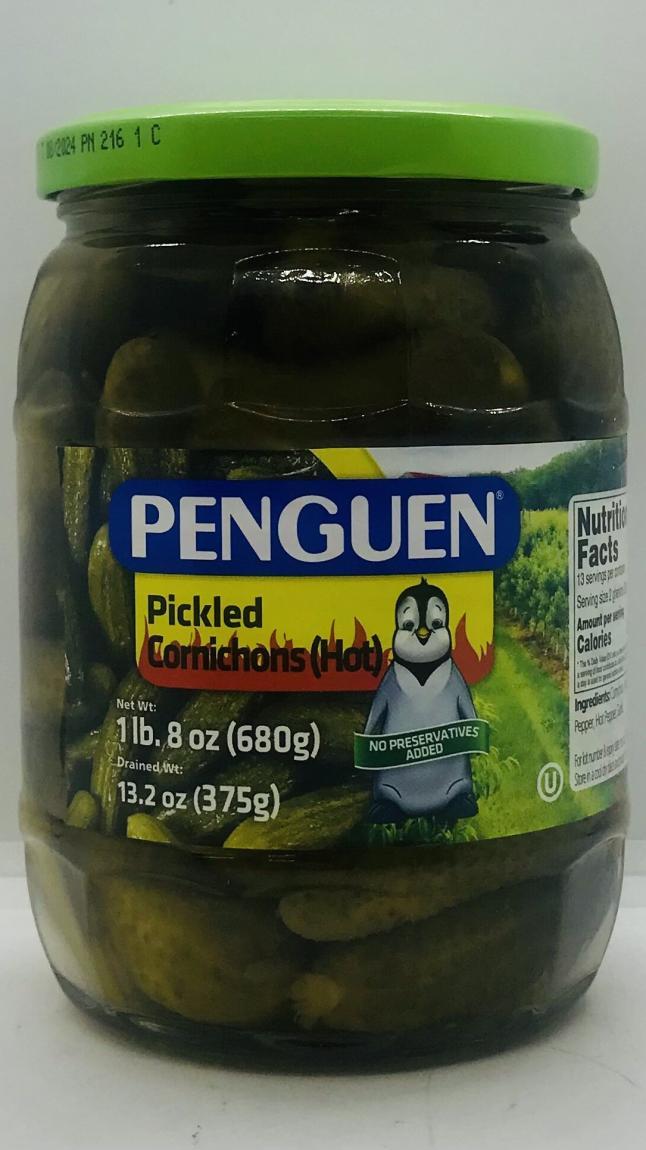 Penguen Pickled Cornchons (hot) 680g