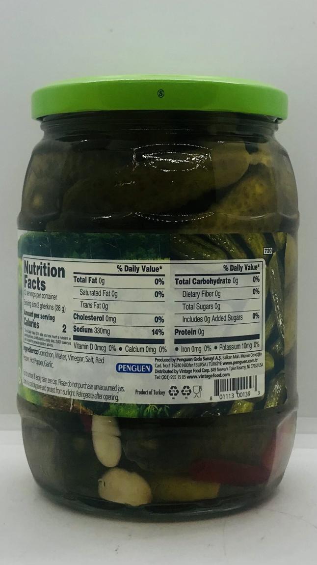 Penguen Pickled Cornchons (hot) 680g