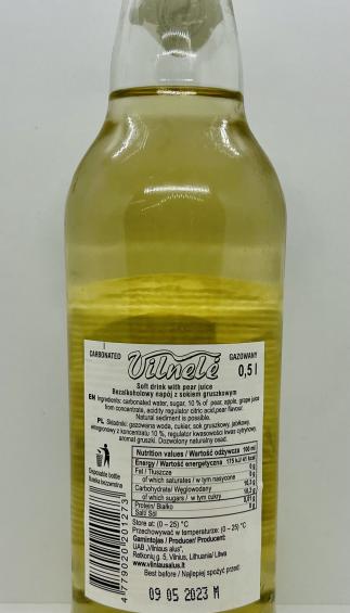 Vilnele Soft Drink w. Pear Juice 0.5L.