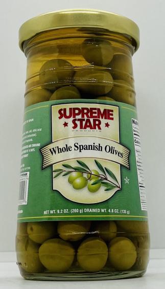 Supreme Star Whole Spanish Olives 260g.