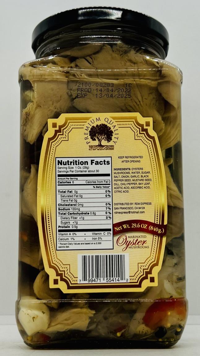 Russian Products Marinated Oyster Mushrooms 840g.